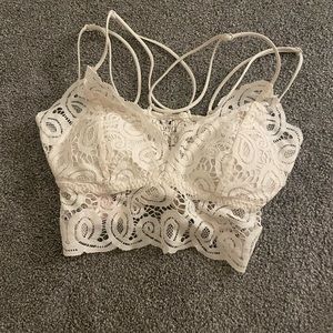 PINK white bralette top